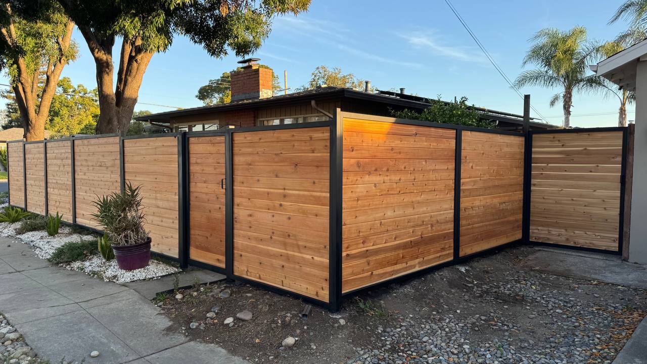 Cedar + Steel Privacy Fence
